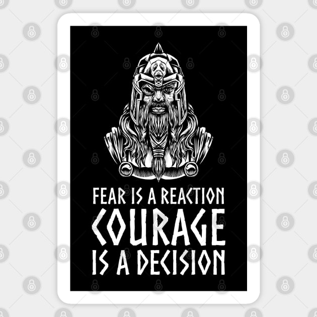 Motivational Norse Mythology - Courage Is A Decision - Odin Magnet by Styr Designs